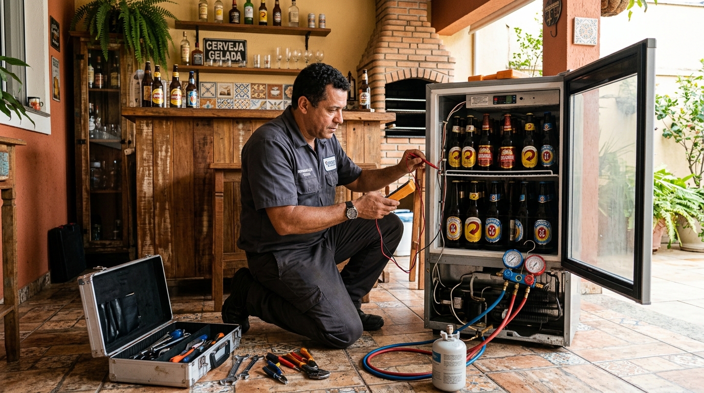 Aplicação de gás refrigerante em cervejeira atendida no Japiim, Manaus‑AM